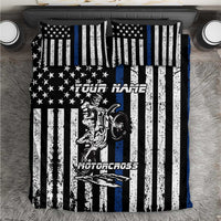 Personalized Motocross Rider Bedding Set with Splash Pattern and Dirt Bike Jump Illustration - Wonder Print Shop