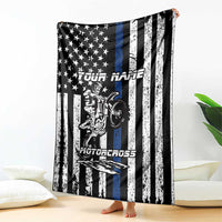 Personalized Motocross Rider Blanket with Splash Pattern and Dirt Bike Jump Illustration - Wonder Print Shop