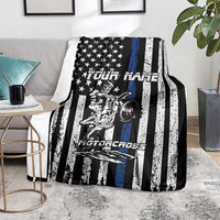 Personalized Motocross Rider Blanket with Splash Pattern and Dirt Bike Jump Illustration - Wonder Print Shop