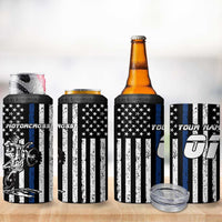 Personalized Motocross Rider 4 in 1 Can Cooler Tumbler with Splash Pattern and Dirt Bike Jump Illustration - Wonder Print Shop