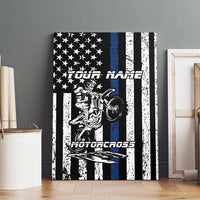 Personalized Motocross Rider Canvas Wall Art with Splash Pattern and Dirt Bike Jump Illustration - Wonder Print Shop