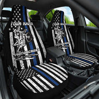 Personalized Motocross Rider Car Seat Cover with Splash Pattern and Dirt Bike Jump Illustration - Wonder Print Shop