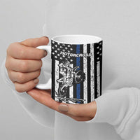 Personalized Motocross Rider Ceramic Mug with Splash Pattern and Dirt Bike Jump Illustration - Wonder Print Shop