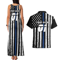 Personalized Motocross Rider Couples Matching Tank Maxi Dress and Hawaiian Shirt with Splash Pattern and Dirt Bike Jump Illustration - Wonder Print Shop