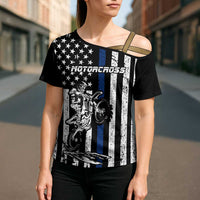 Personalized Motocross Rider Cross Shoulder Shirt with Splash Pattern and Dirt Bike Jump Illustration - Wonder Print Shop