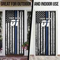 Personalized Motocross Rider Door Cover with Splash Pattern and Dirt Bike Jump Illustration - Wonder Print Shop