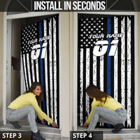 Personalized Motocross Rider Door Cover with Splash Pattern and Dirt Bike Jump Illustration - Wonder Print Shop
