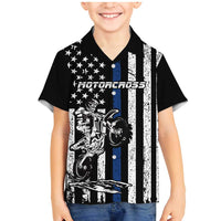 Personalized Motocross Rider Family Matching Mermaid Dress and Hawaiian Shirt with Splash Pattern and Dirt Bike Jump Illustration - Wonder Print Shop