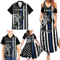 Personalized Motocross Rider Family Matching Summer Maxi Dress and Hawaiian Shirt with Splash Pattern and Dirt Bike Jump Illustration - Wonder Print Shop