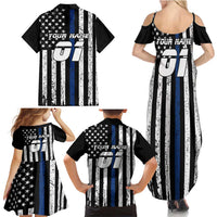 Personalized Motocross Rider Family Matching Summer Maxi Dress and Hawaiian Shirt with Splash Pattern and Dirt Bike Jump Illustration - Wonder Print Shop