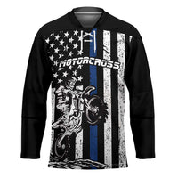 Personalized Motocross Rider Hockey Jersey with Splash Pattern and Dirt Bike Jump Illustration - Wonder Print Shop