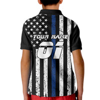 Personalized Motocross Rider Kid Polo Shirt with Splash Pattern and Dirt Bike Jump Illustration - Wonder Print Shop