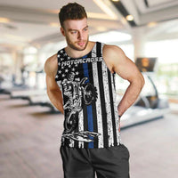 Personalized Motocross Rider Men Tank Top with Splash Pattern and Dirt Bike Jump Illustration - Wonder Print Shop