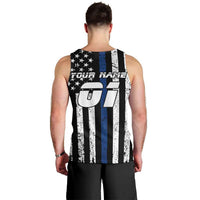 Personalized Motocross Rider Men Tank Top with Splash Pattern and Dirt Bike Jump Illustration - Wonder Print Shop