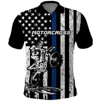 Personalized Motocross Rider Polo Shirt with Splash Pattern and Dirt Bike Jump Illustration - Wonder Print Shop