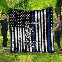 Personalized Motocross Rider Quilt with Splash Pattern and Dirt Bike Jump Illustration - Wonder Print Shop
