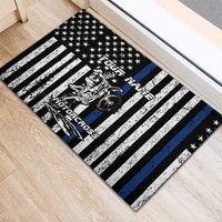 Personalized Motocross Rider Rubber Doormat with Splash Pattern and Dirt Bike Jump Illustration - Wonder Print Shop