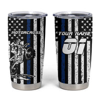 Personalized Motocross Rider Tumbler Cup with Splash Pattern and Dirt Bike Jump Illustration - Wonder Print Shop