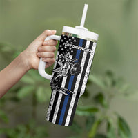 Personalized Motocross Rider Tumbler With Handle with Splash Pattern and Dirt Bike Jump Illustration - Wonder Print Shop