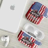 Personalized Motocross Rider AirPods Case with American Flag and Thin Blue Line Pattern - Wonder Print Shop