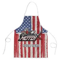 Personalized Motocross Rider Apron with American Flag and Thin Blue Line Pattern - Wonder Print Shop