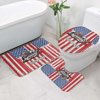 Personalized Motocross Rider Bathroom Set with American Flag and Thin Blue Line Pattern - Wonder Print Shop