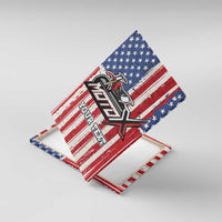 Personalized Motocross Rider Canvas Wall Art with American Flag and Thin Blue Line Pattern - Wonder Print Shop
