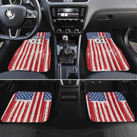 Personalized Motocross Rider Car Mats with American Flag and Thin Blue Line Pattern - Wonder Print Shop