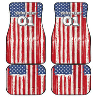 Personalized Motocross Rider Car Mats with American Flag and Thin Blue Line Pattern - Wonder Print Shop