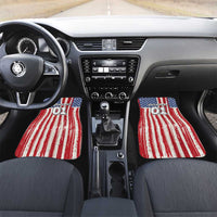 Personalized Motocross Rider Car Mats with American Flag and Thin Blue Line Pattern - Wonder Print Shop