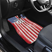 Personalized Motocross Rider Car Mats with American Flag and Thin Blue Line Pattern - Wonder Print Shop