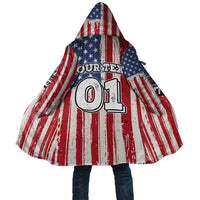 Personalized Motocross Rider Cloak with American Flag and Thin Blue Line Pattern - Wonder Print Shop