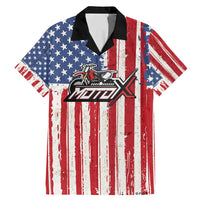 Personalized Motocross Rider Family Matching Mermaid Dress and Hawaiian Shirt with American Flag and Thin Blue Line Pattern - Wonder Print Shop