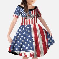 Personalized Motocross Rider Family Matching Off Shoulder Maxi Dress and Hawaiian Shirt with American Flag and Thin Blue Line Pattern - Wonder Print Shop