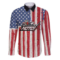 Personalized Motocross Rider Family Matching Puletasi and Hawaiian Shirt with American Flag and Thin Blue Line Pattern - Wonder Print Shop