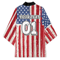 Personalized Motocross Rider Kimono with American Flag and Thin Blue Line Pattern - Wonder Print Shop