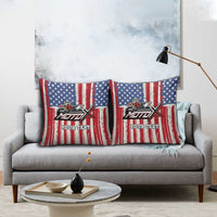 Personalized Motocross Rider Pillow Cover with American Flag and Thin Blue Line Pattern - Wonder Print Shop