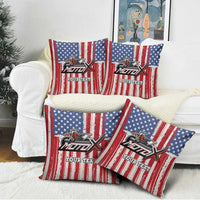 Personalized Motocross Rider Pillow Cover with American Flag and Thin Blue Line Pattern - Wonder Print Shop