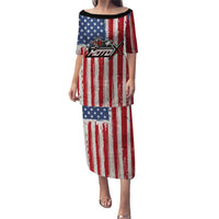 Personalized Motocross Rider Puletasi with American Flag and Thin Blue Line Pattern - Wonder Print Shop