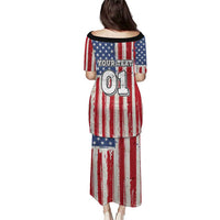 Personalized Motocross Rider Puletasi with American Flag and Thin Blue Line Pattern - Wonder Print Shop