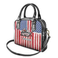Personalized Motocross Rider Shoulder Handbag with American Flag and Thin Blue Line Pattern - Wonder Print Shop