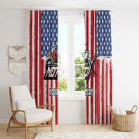Personalized Motocross Rider Window Curtain with American Flag and Thin Blue Line Pattern - Wonder Print Shop