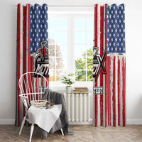 Personalized Motocross Rider Window Curtain with American Flag and Thin Blue Line Pattern - Wonder Print Shop