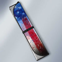 Personalized Motocross Rider Auto Sun Shade with Distressed American Flag in Red White Blue Grunge Style - Wonder Print Shop