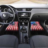 Personalized Motocross Rider Car Mats with Distressed American Flag in Red White Blue Grunge Style - Wonder Print Shop