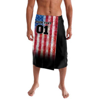 Personalized Motocross Rider Lavalava with Distressed American Flag in Red White Blue Grunge Style - Wonder Print Shop