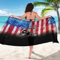 Personalized Motocross Rider Sarong with Distressed American Flag in Red White Blue Grunge Style - Wonder Print Shop