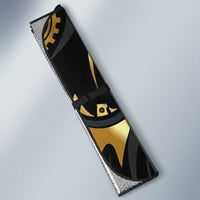 Personalized Golden Tribal Bowling Ball Emblem Auto Sun Shade with Black Abstract Metallic Pattern - Wonder Print Shop