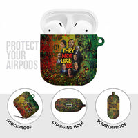 Black History Portrait Collage AirPods Case Africa Empowering They Not Like Us Quote in Grunge Paint - Wonder Print Shop