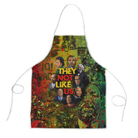 Black History Portrait Collage Apron Africa Empowering They Not Like Us Quote in Grunge Paint - Wonder Print Shop